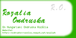 rozalia ondruska business card
